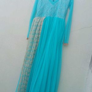 Cyan Colour Long Gown