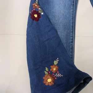 Upcycled Hand Embroidered Denim Pants