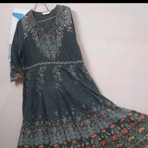 Biba Anarkali Kurta,leggings And Dupatta Set