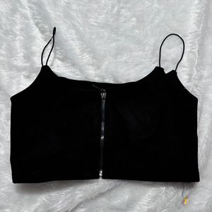 Black Spaghetti Crop Top