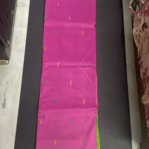 PURE PINK SILK SAREE with thread Border