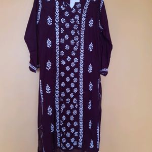 Brown Thread Work Kurta