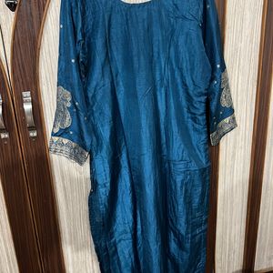 Blue Banarasi Seroski Work Suit