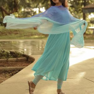 Blue Gown with dupatta