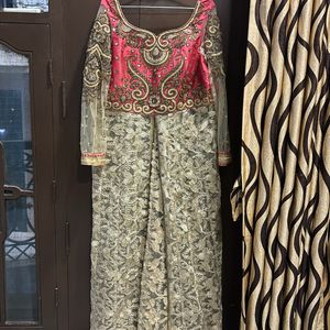 kundan hand work gown