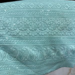 Cyan Blue Thread Work Kurta