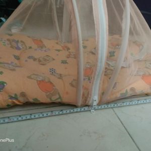 Infant Bedding Set With Mosquito Net And Pillow