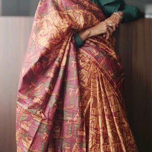 Pure Tussar Abstract Print Saree