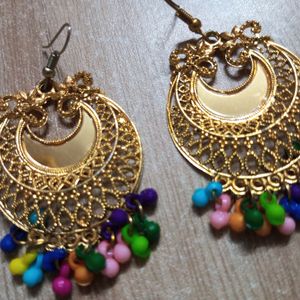 Golden Multi Colour Earrings