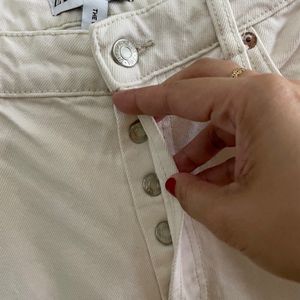 Zara Beige Grunge Trousers Size -28