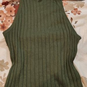 H&M Olive Green Stripes Top