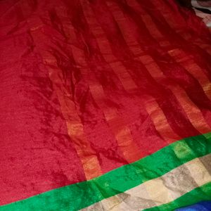 Red Multicolored Saree