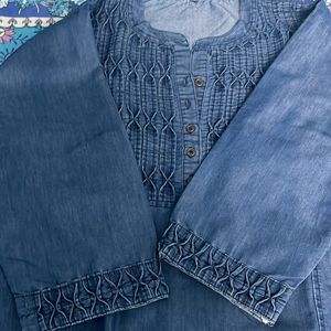 Denim Kurta