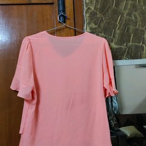 Peach Formal Collar Top -2d Design