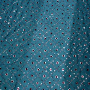 Neww Teal Blue Stones Emblished Saree