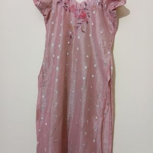 Hand Work Pink Kurti