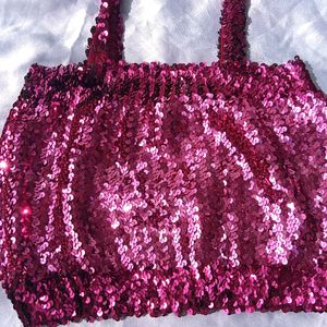 Brand New (Veramont) Pink Sequin Blouse/ Crop Top