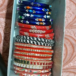 Glass Bangles Combo In Different Colours