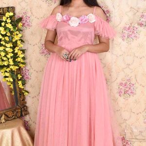 Very Beautiful  Barbie soft Net Evening Gown