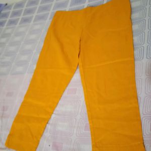 Cotton Trouser In Haldi Color For Women Size - Xl.. Totally New