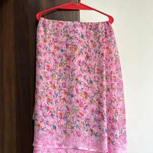 Pink Floral Saree