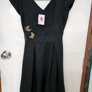 Brand New Knee Length Black Dress For Sale