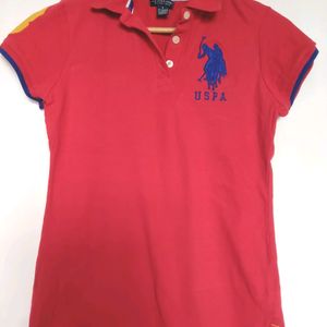 U.S.POLO ASSN. BRAND RED COLOUR T-SHIRT FOR BOYS