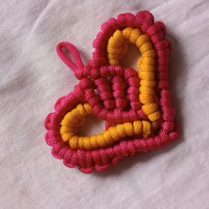 Macrame Heart Keychain