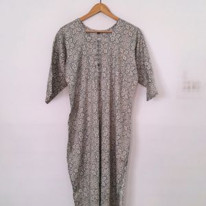 Grey Printed Kurta Set