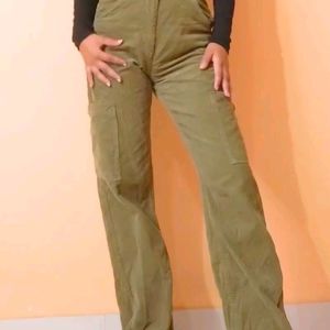 Olive Green Cargo Jeans For Women