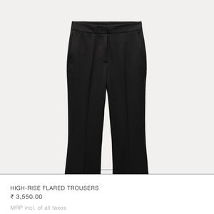 Zara Black Flared Trouser Pants🤍