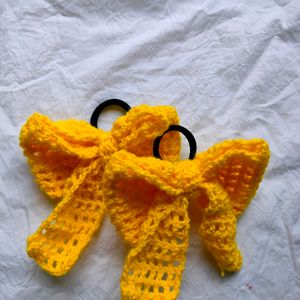 Hand Made Crochet Beautiful Bow Hair Ties