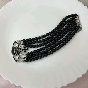 Vivienne Westwood Row Large Choker Black Necklace