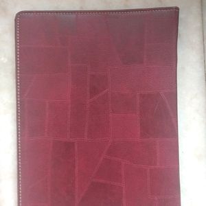 Maroon Leather Bound File/ Folder