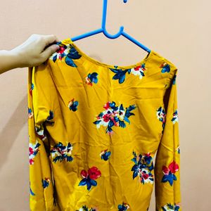 Yellow Floral Print Top