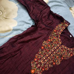 Maroon Straight Kurti Medium To Large