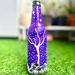 Hand painted Midnight Art On Glass Bottle