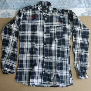 Blue And White Checks Design Full Sleeves Shirt