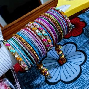 Milti Colour Banarsi Lehga With Free Jewellery