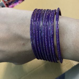 Purple Glitter Bangles