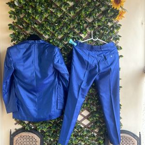 Blue Color Blazer Pant Set