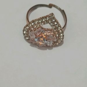 Rose Gold Stone Korean Adjustable Ring