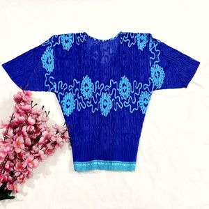 Beautiful Blue Shear Knit Top