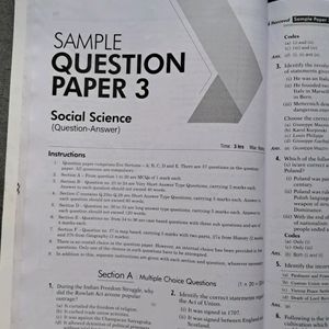 CLASS 10 SOCIAL SCIENCE SAMPLE QUESTION PAPERS