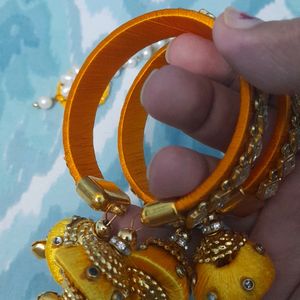 Heavy Latkan Bangles For Haldi