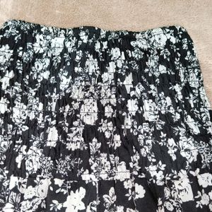 Black & White Floral Skirt