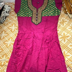 Women Kurta Dark Pink