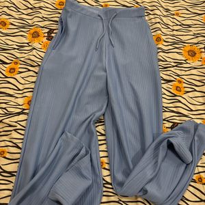 Blue Ribbed Trousers