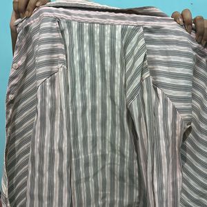 Stretchable Stripe Shirt With Flaws/ Wit Stains