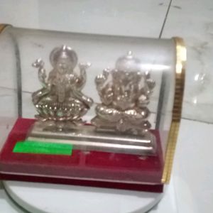 Maa Lakshmi And Ganesh Ji Pure Silver Idol